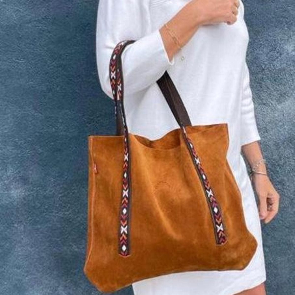 cabas en cuir pour femme marron