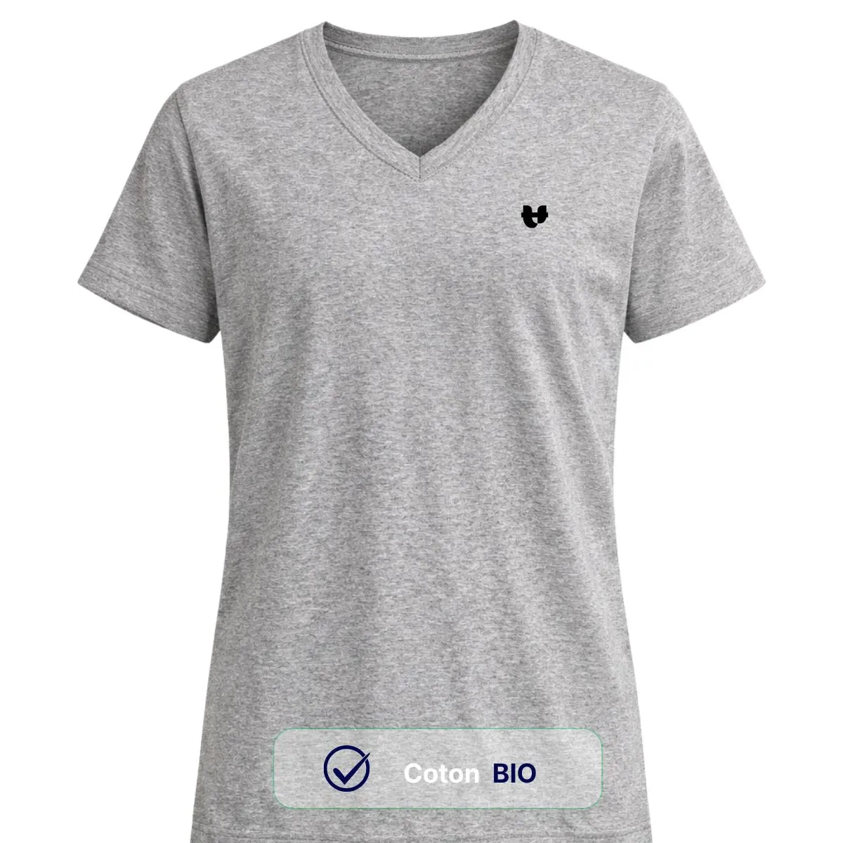 T shirt col V gris femme | Coeur TEMP
