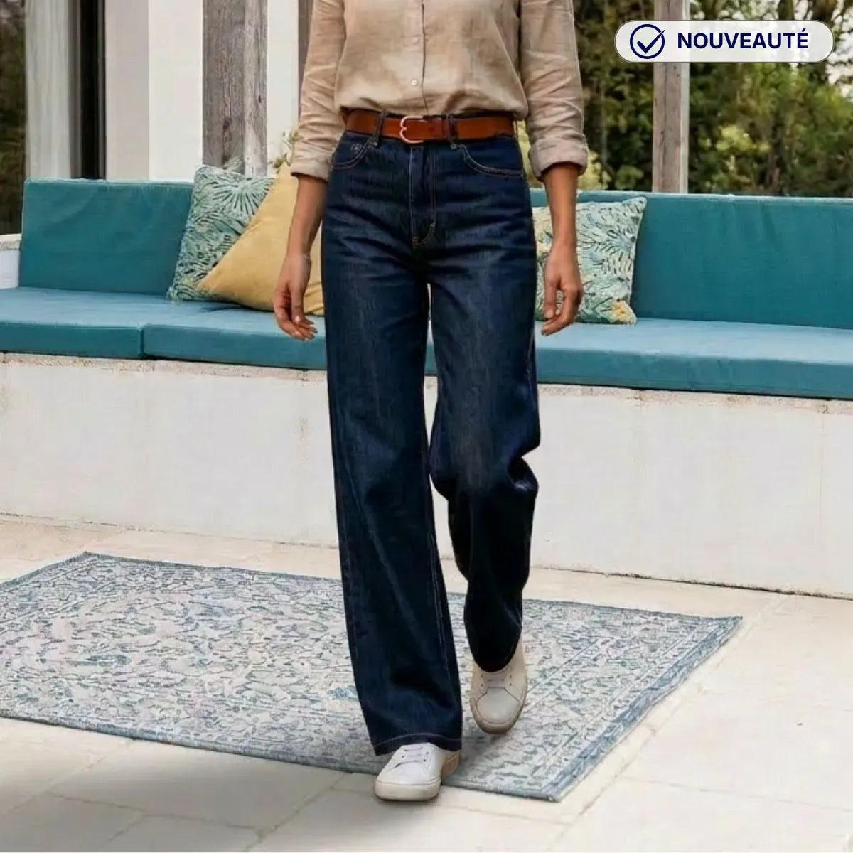 Jean brut large femme