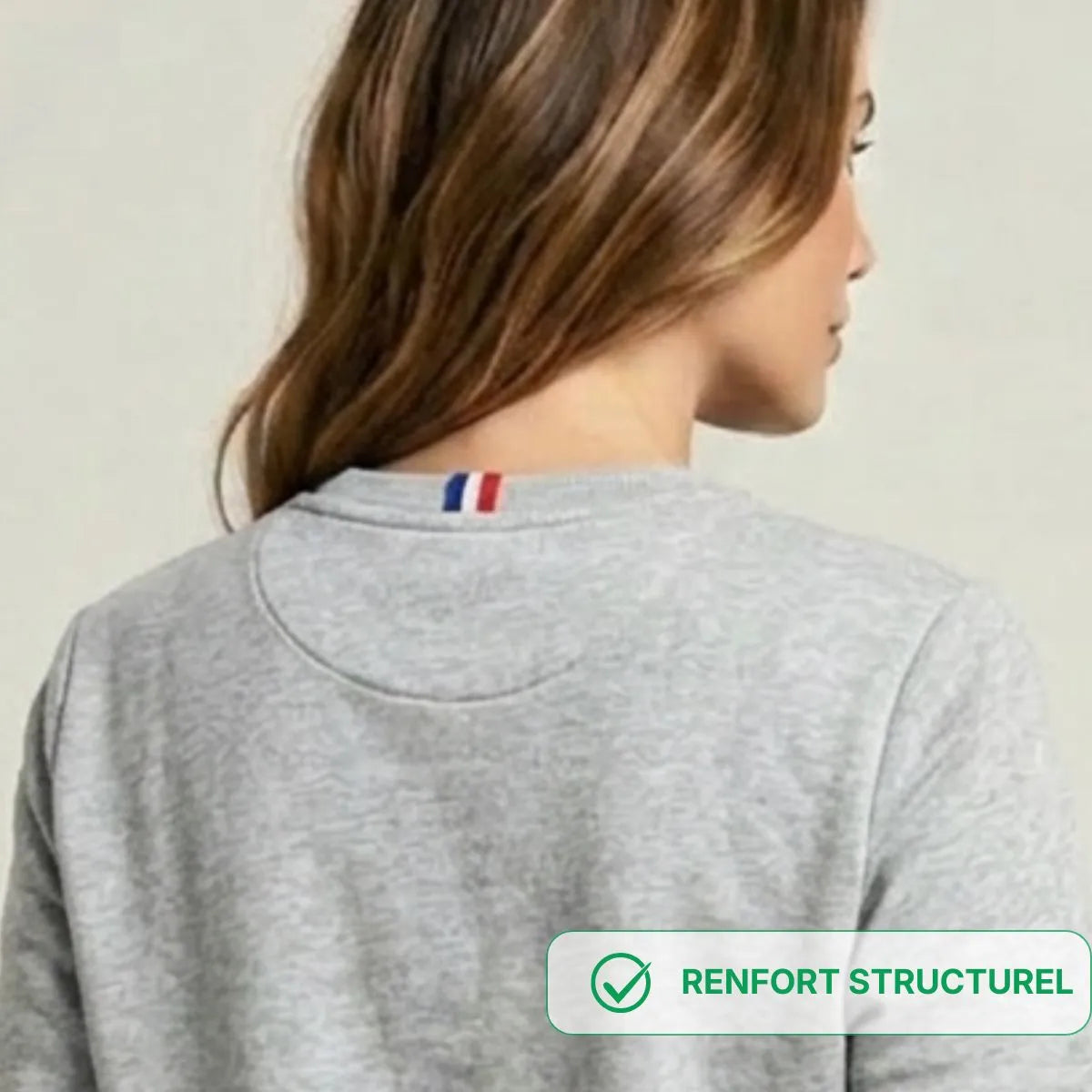 Sweat sans capuche gris femme TRIA