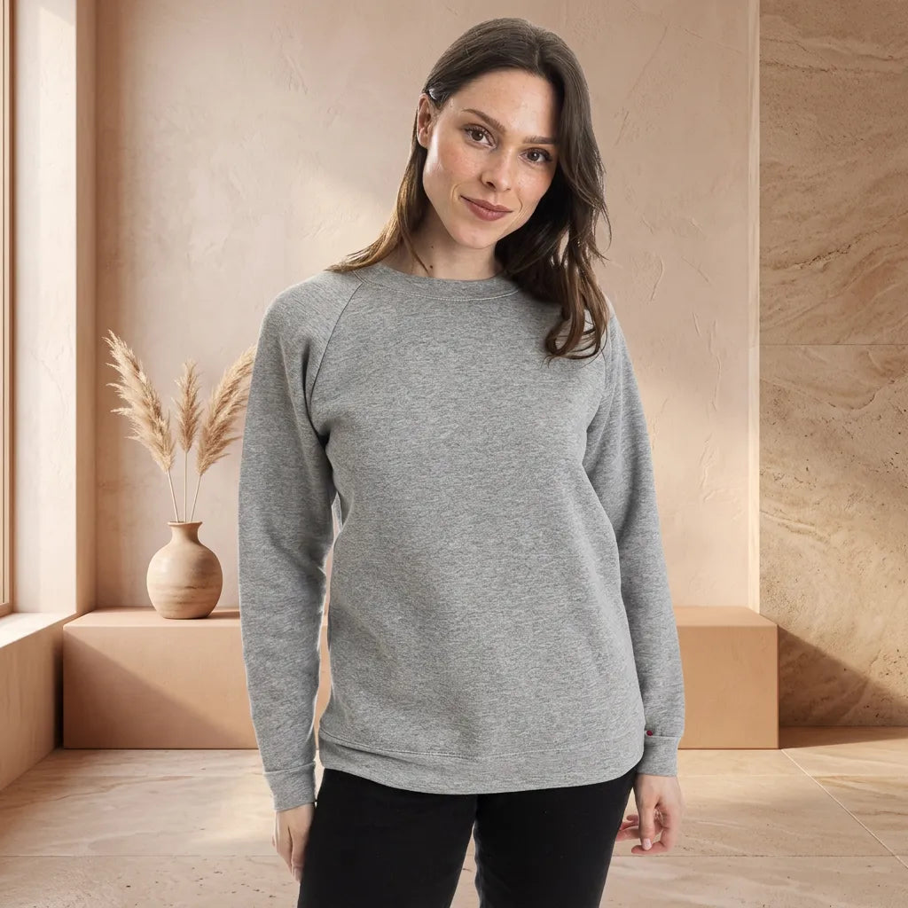 SWEAT FEMME GRIS SANS CAPUCHE EN COTON MADE IN FRANCE