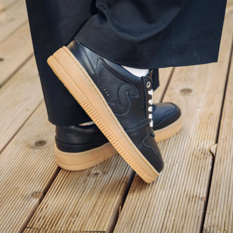 Basket cuir française Belis Noire