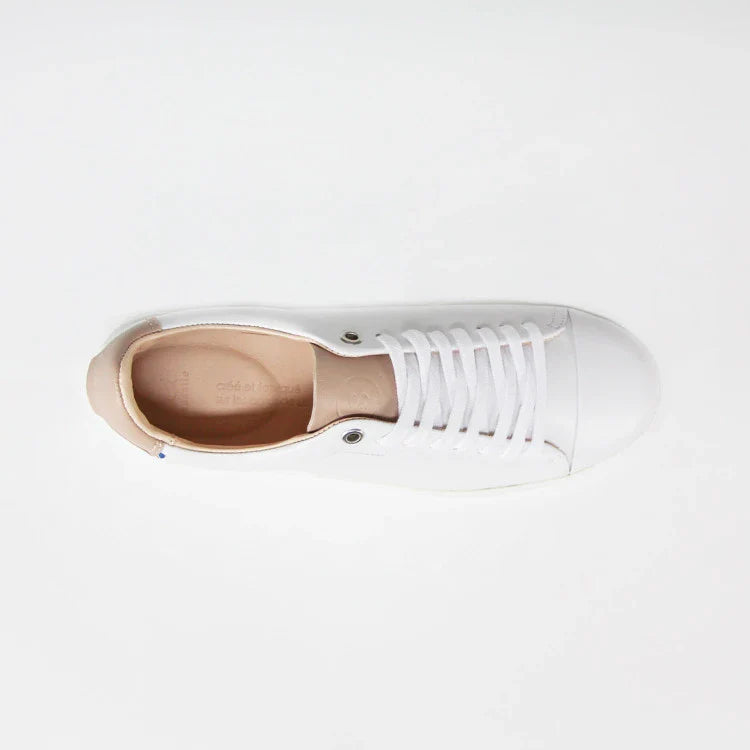 Basket française Abelup Blanc Beige Rosé