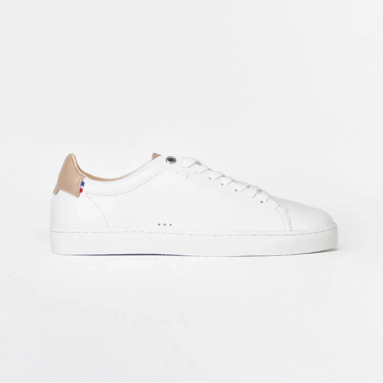 Basket française Abelup Blanc Beige Rosé