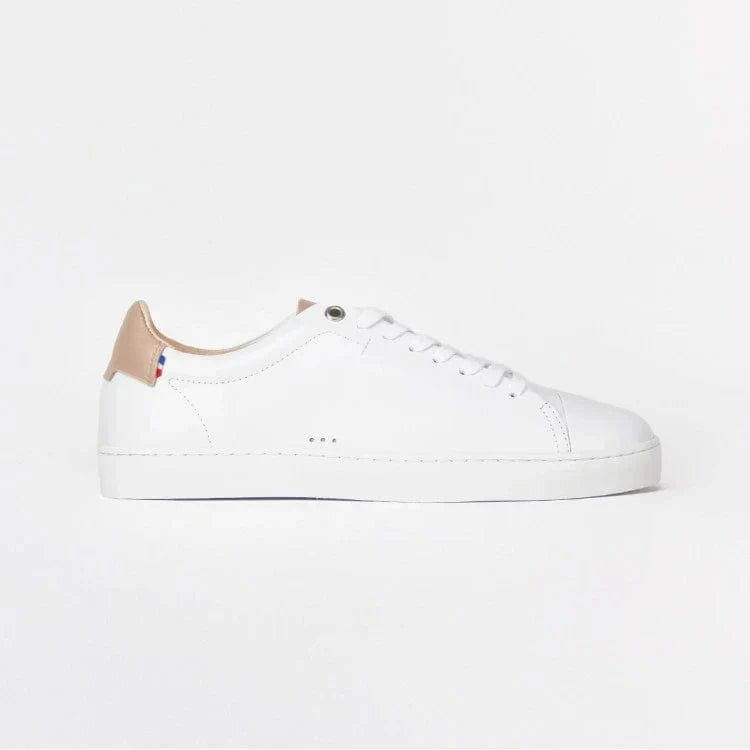 Basket française Abelup Blanc Beige Rosé