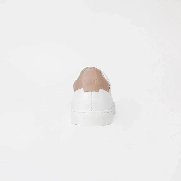 Basket française Abelup Blanc Beige Rosé