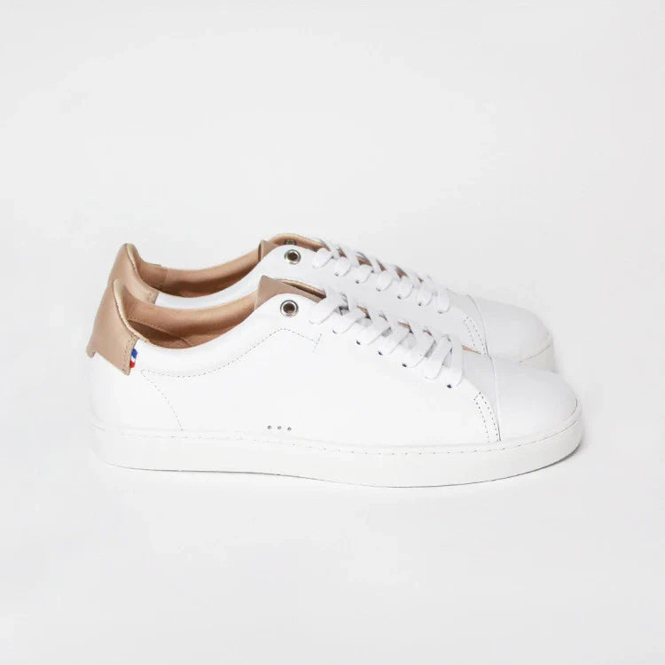 Basket française Abelup Blanc Beige Rosé