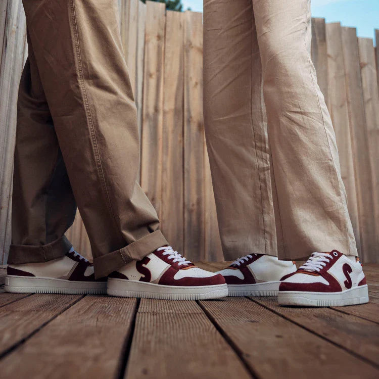 Basket française Belis Blanc Bordeaux