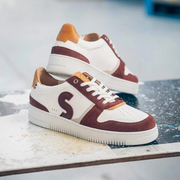 Basket française Belis Blanc Bordeaux