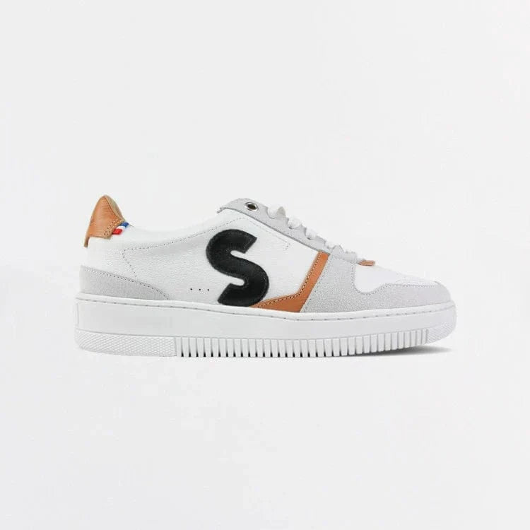 Basket française Belis Blanc Gris