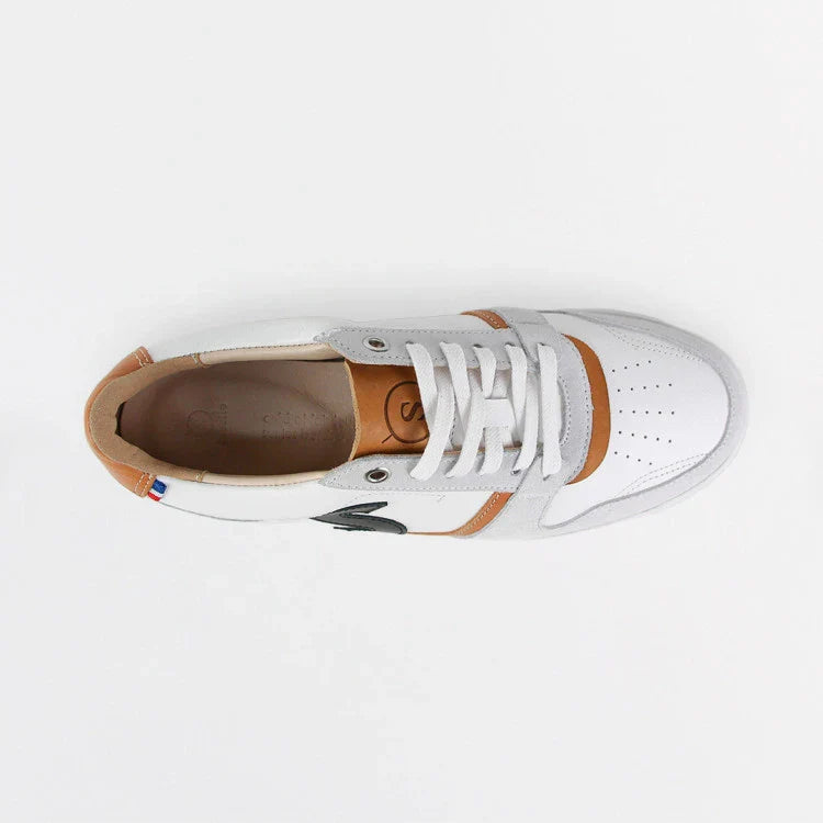 Basket française Belis Blanc Gris