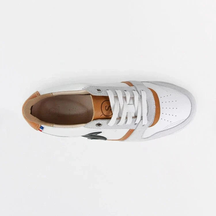 Basket française Belis Blanc Gris