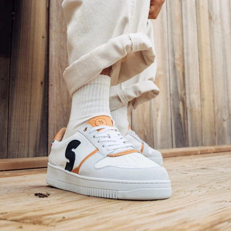 Basket française Belis Blanc Gris