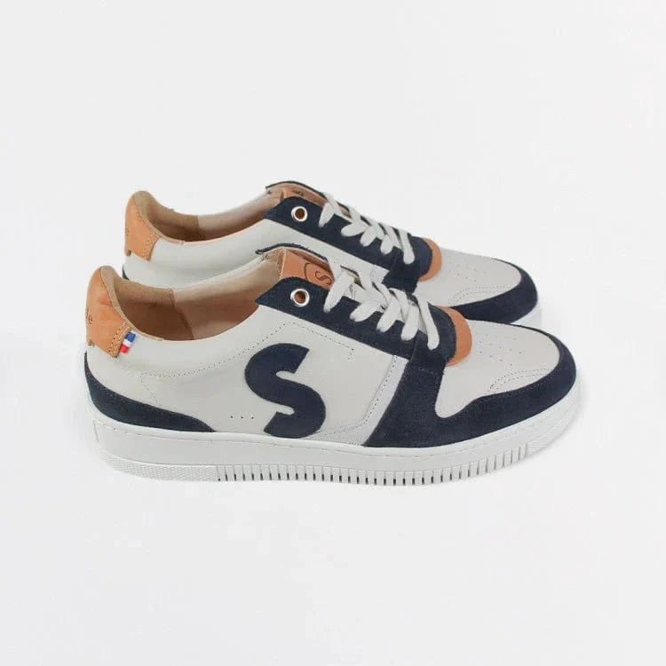 Basket française Belis Crème Bleue