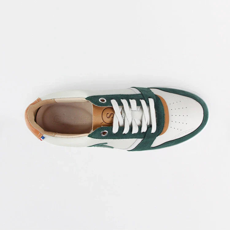 Basket française Belis Creme Vert