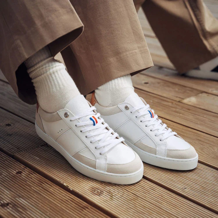 Basket française Hiba Blanc Beige