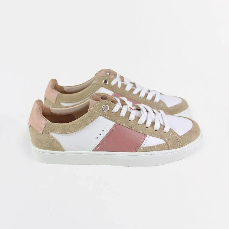 Basket française Hiba Blanc Rose