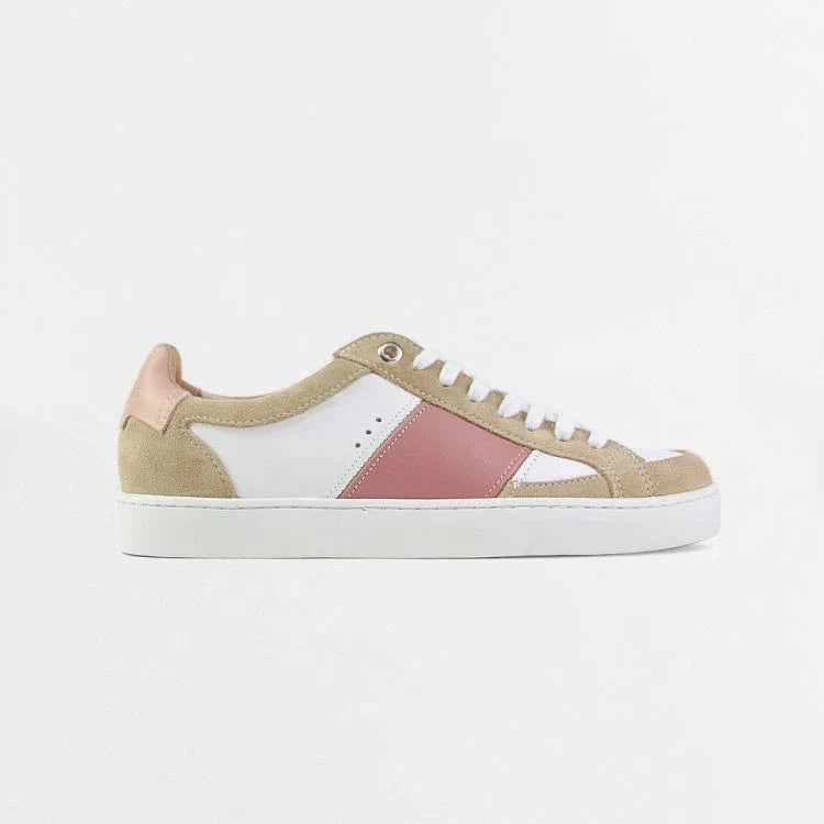 Basket française Hiba Blanc Rose
