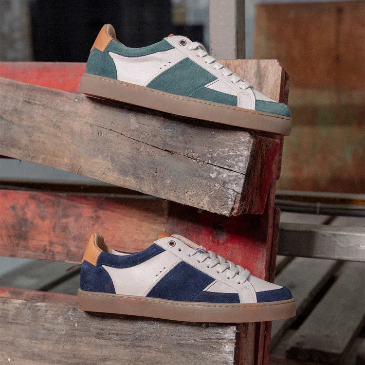Basket française Hiba Crème Bleu