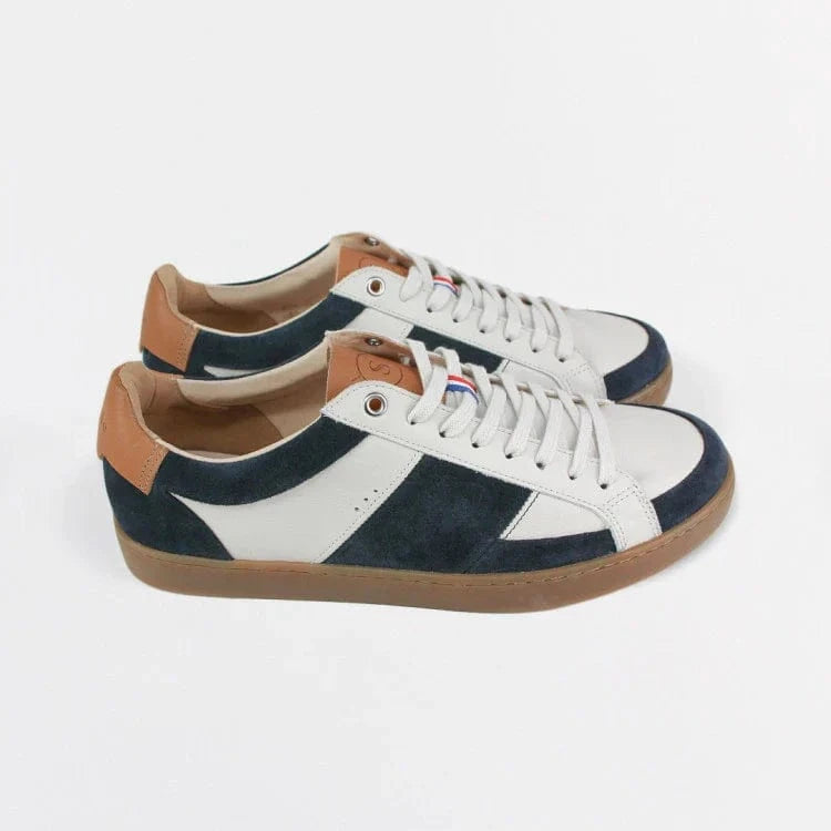 Basket française Hiba Crème Bleu