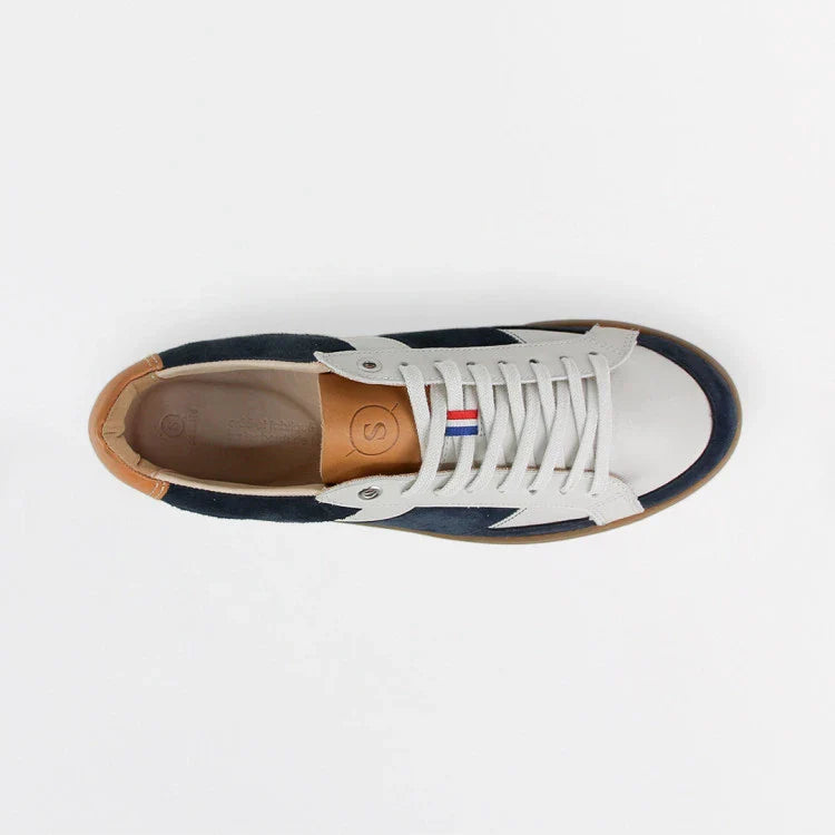 Basket française Hiba Crème Bleu