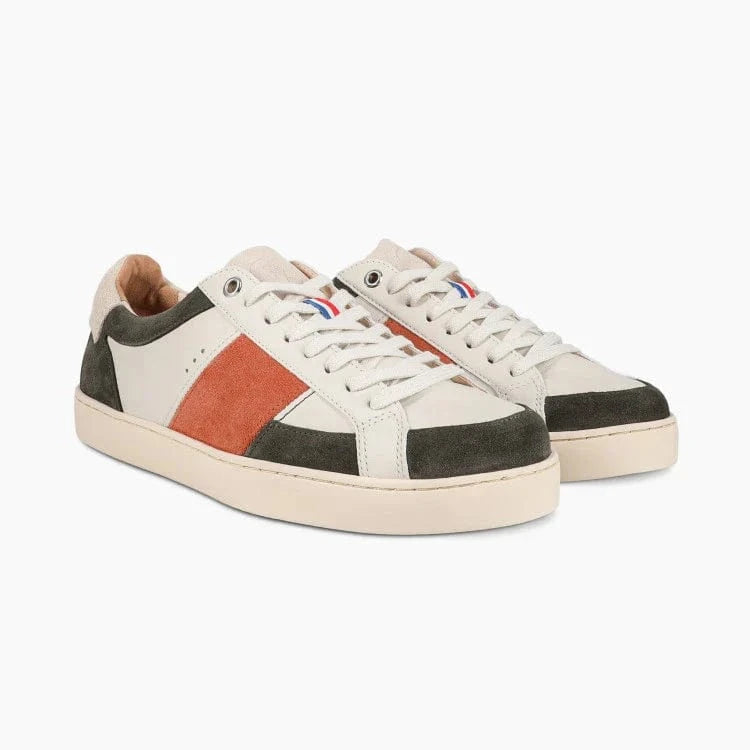 Basket française Hiba Crème Orange Kaki