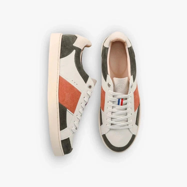 Basket française Hiba Crème Orange Kaki