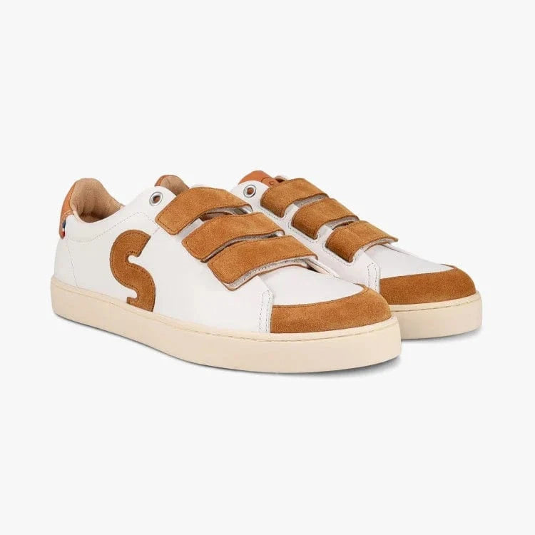 Basket française Spiréa Blanc Camel