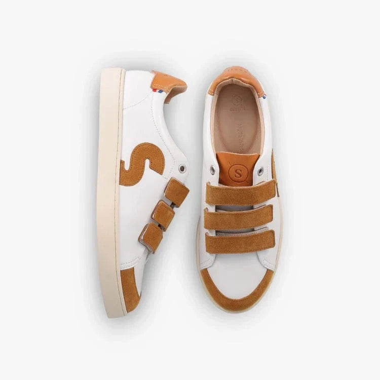 Basket française Spiréa Blanc Camel