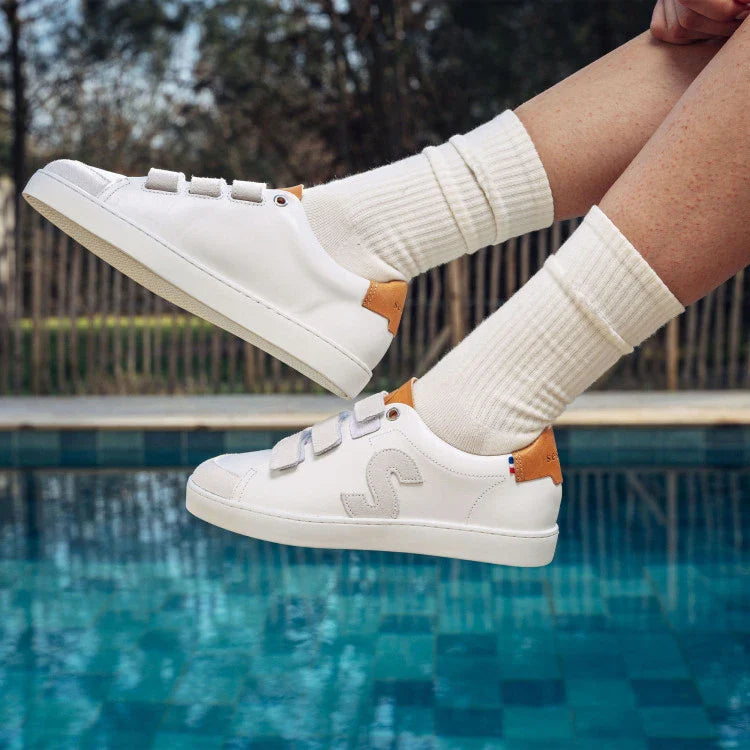 Basket française Spiréa Blanc Gris