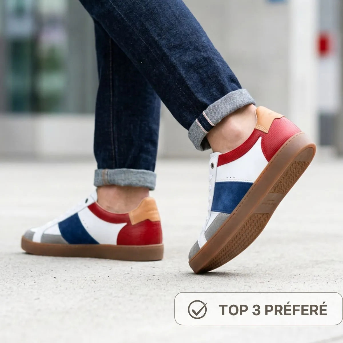 basket francaise blanche pour homme en cuir