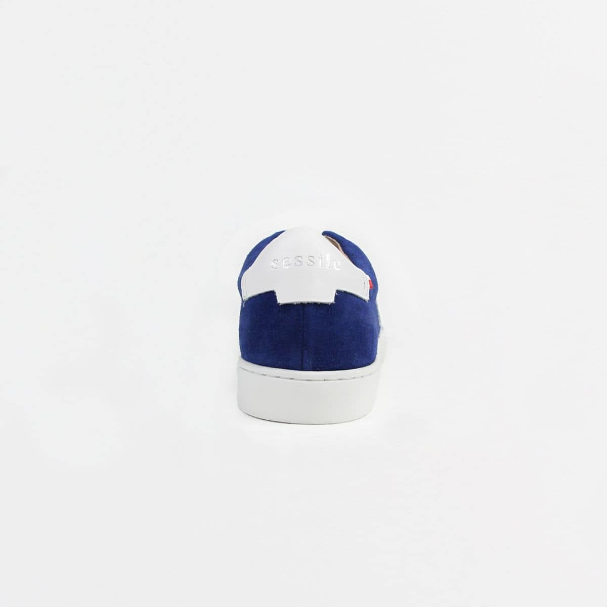 basket bleu française en croute de cuir
