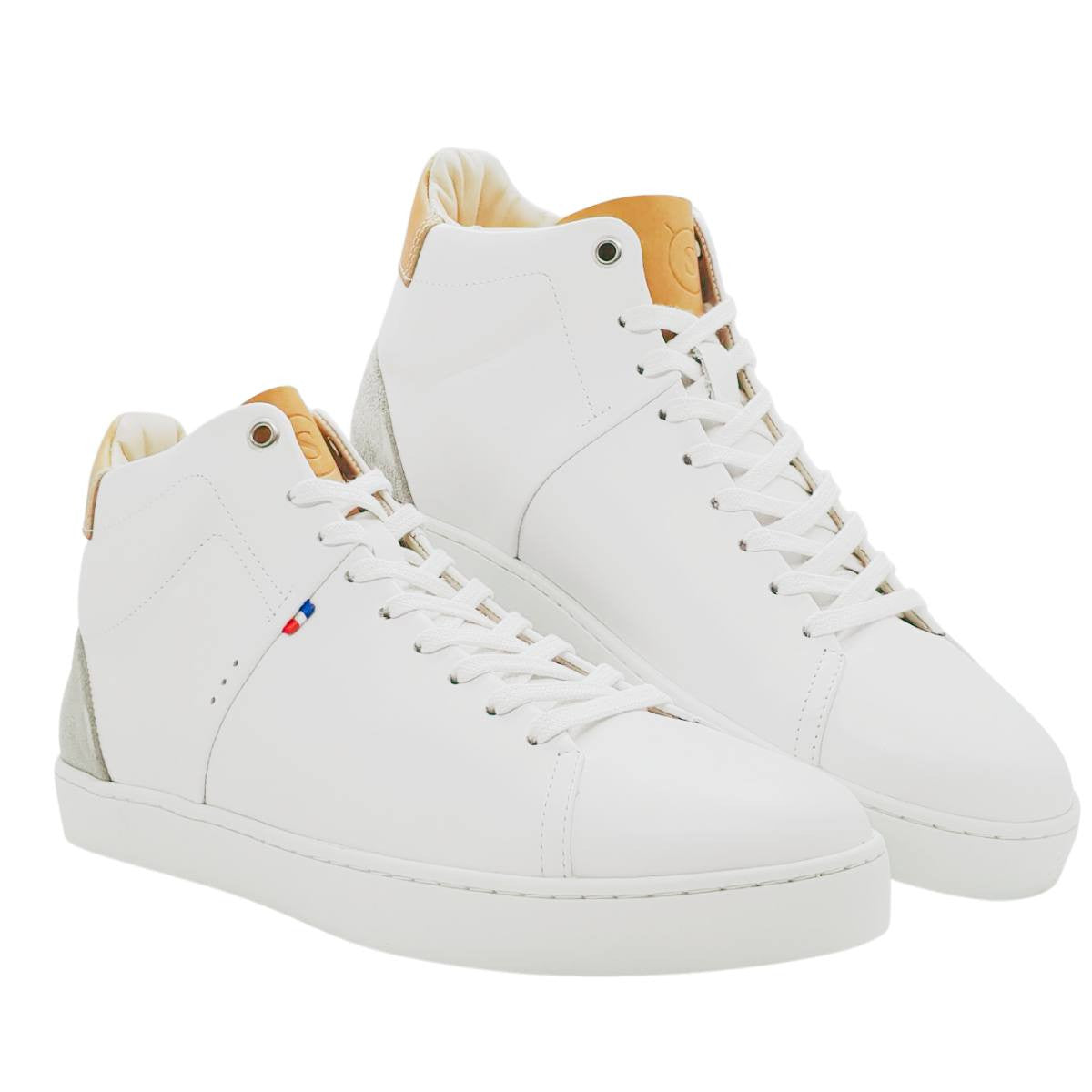 basket haute pour femme blanche en cuir