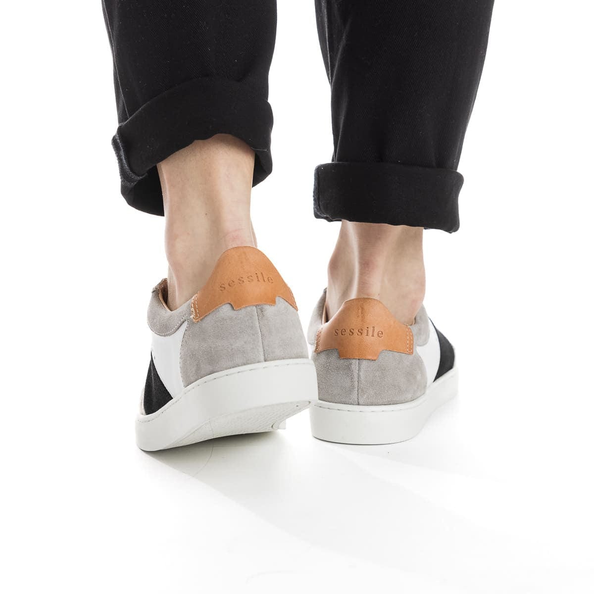 basket pour femme tendance en cuir et daim