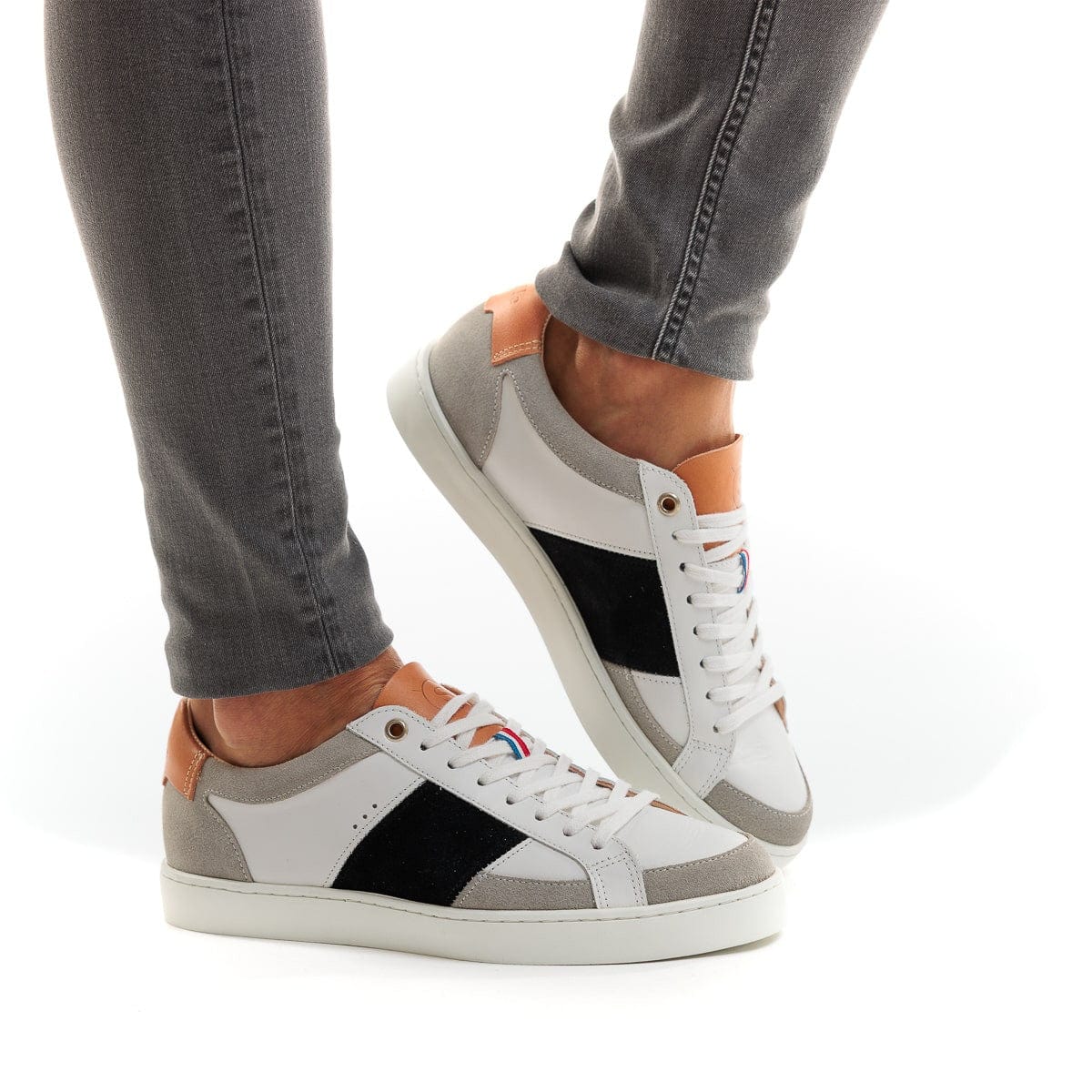 basket pour femme tendance en cuir et daim