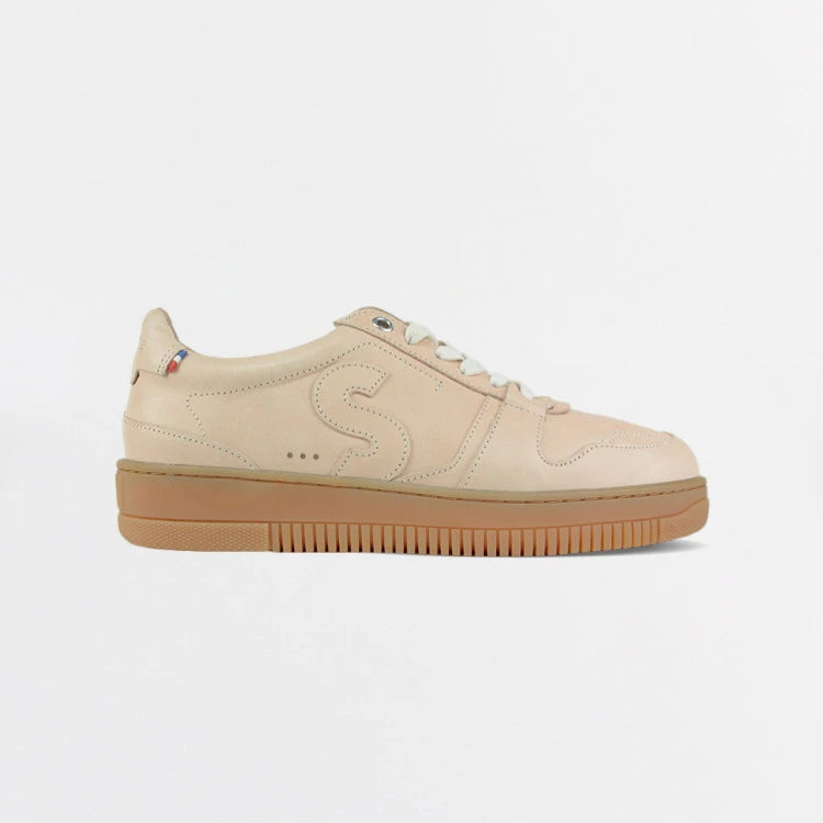 Basket cuir française Belis Blond