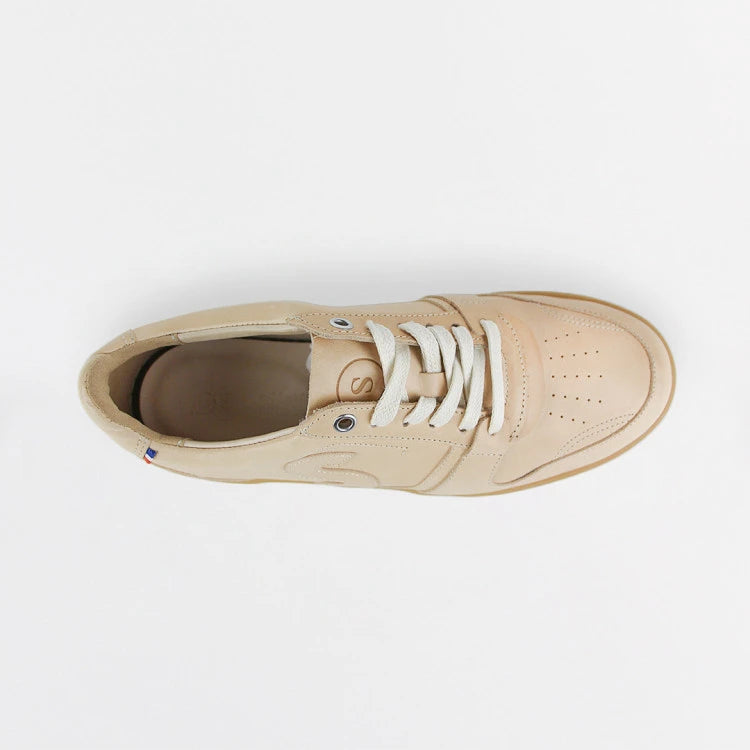Basket cuir française Belis Blond