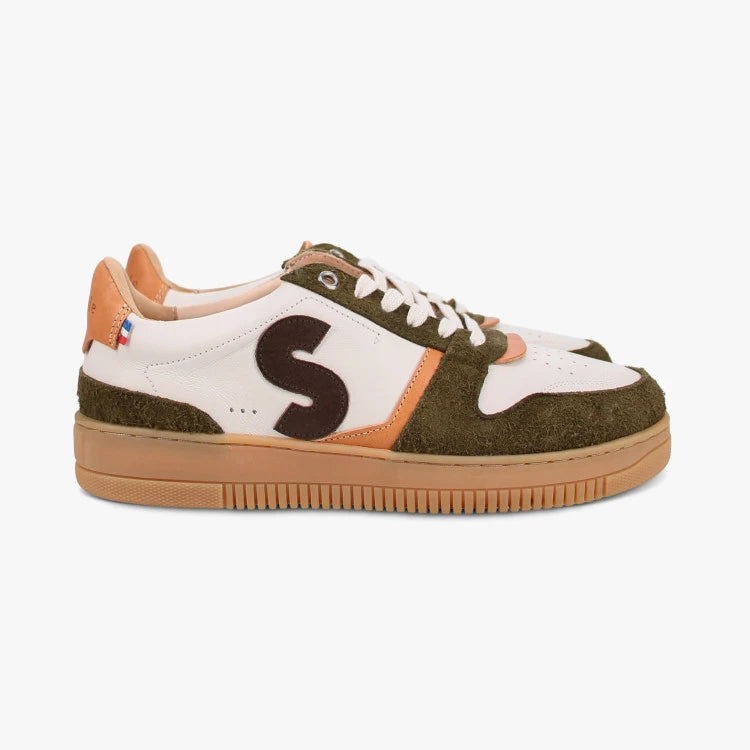 Basket Belis Crème Marron Kaki
