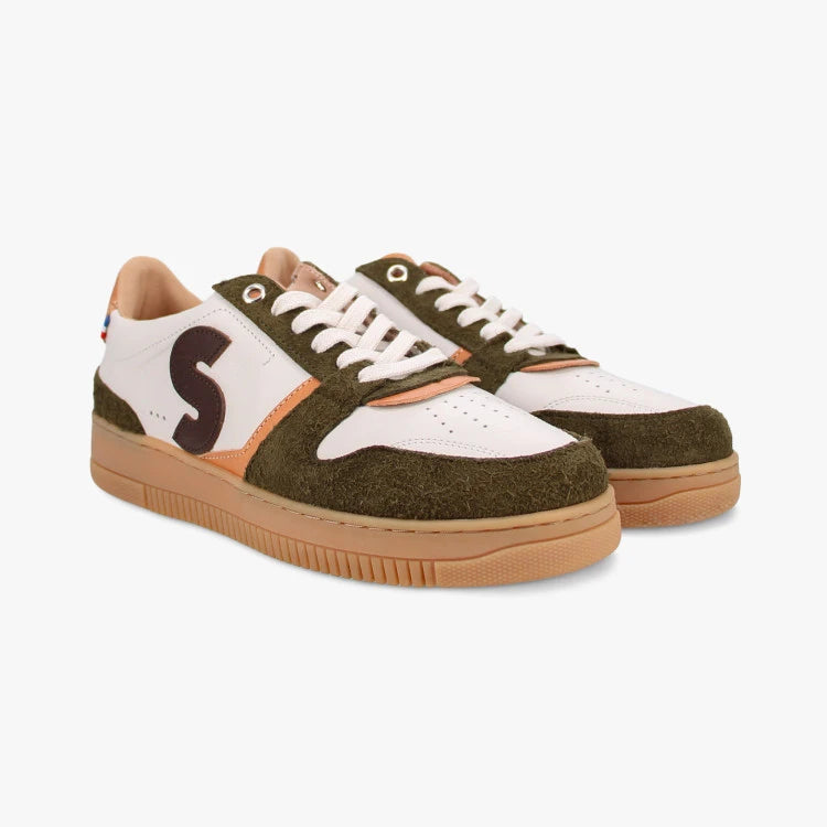 Basket Belis Crème Marron Kaki