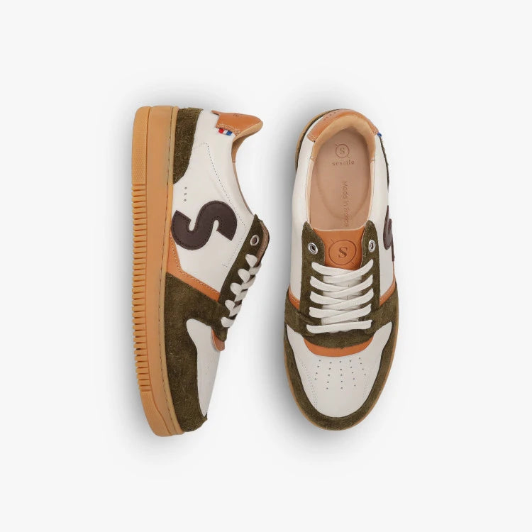 Basket Belis Crème Marron Kaki