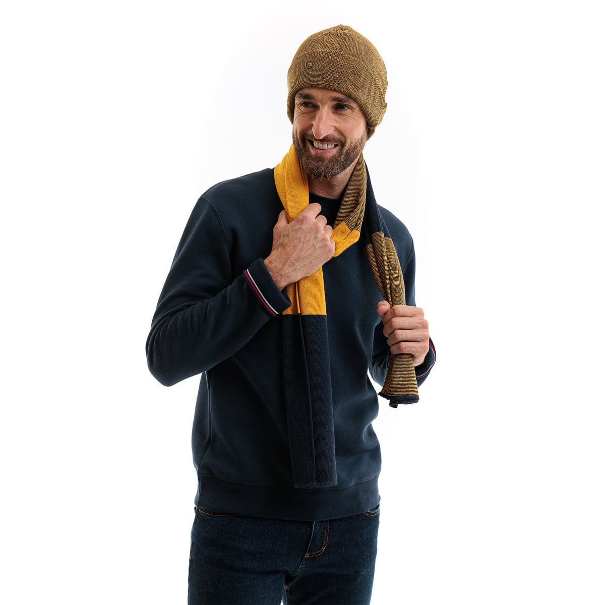 Bonnet homme en laine couleur Tournesol