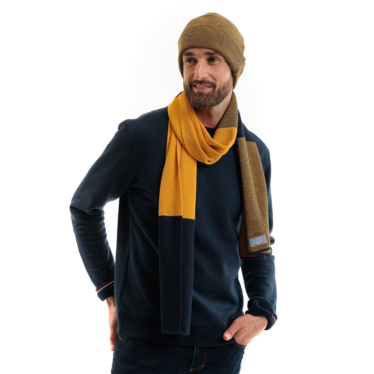 Bonnet homme en laine couleur Tournesol