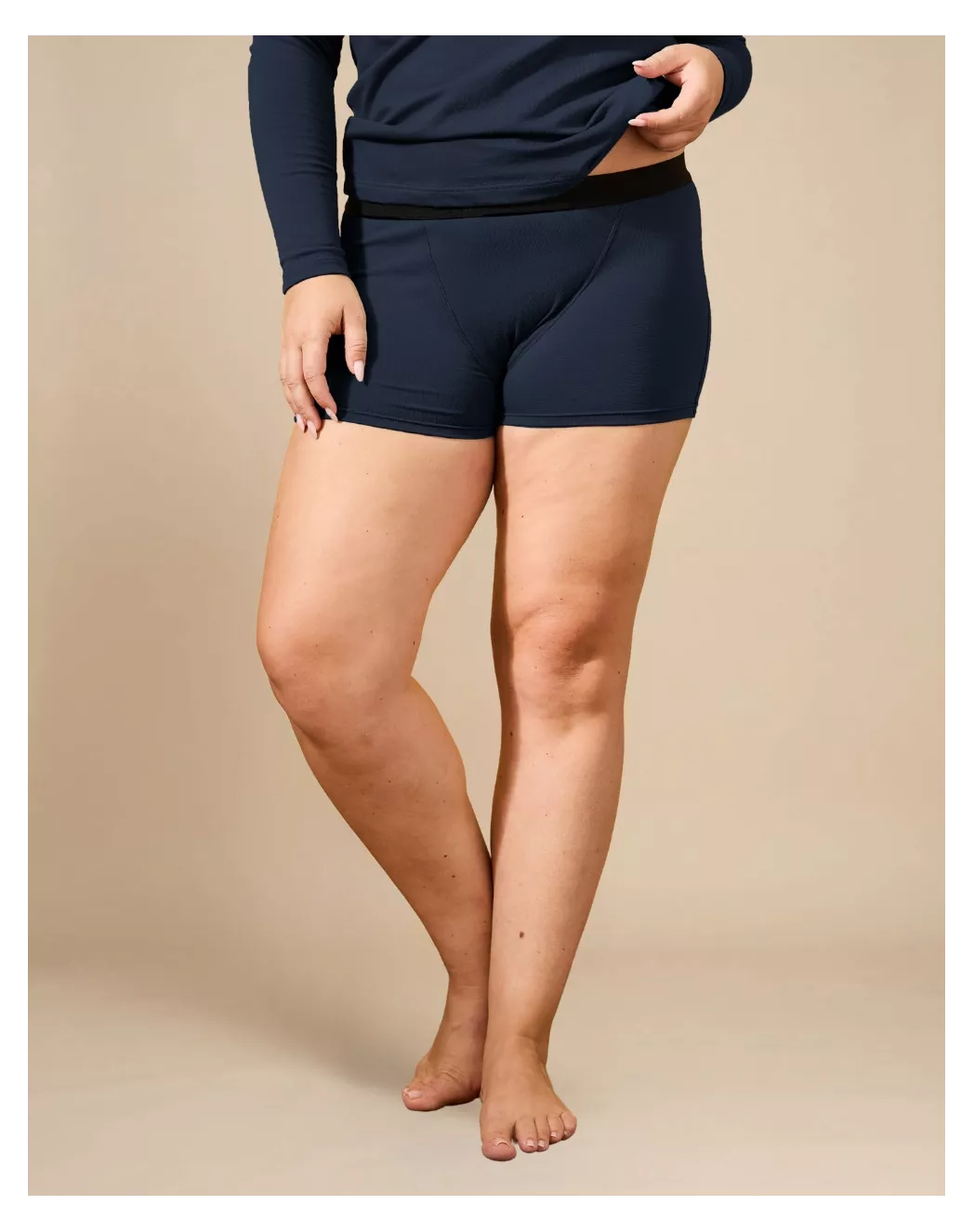Boxer coton femme Marine