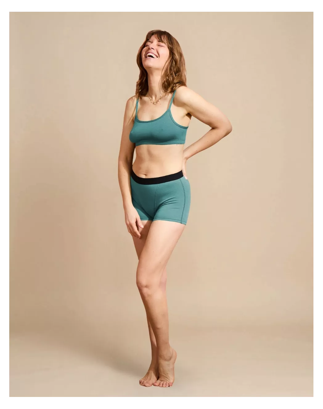 Boxer coton femme Vert