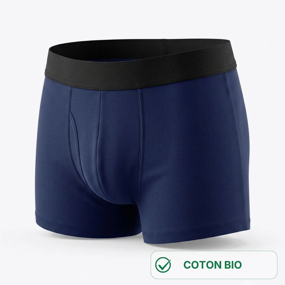 boxer pour homme marine foncé made in France, en coton bio certifié