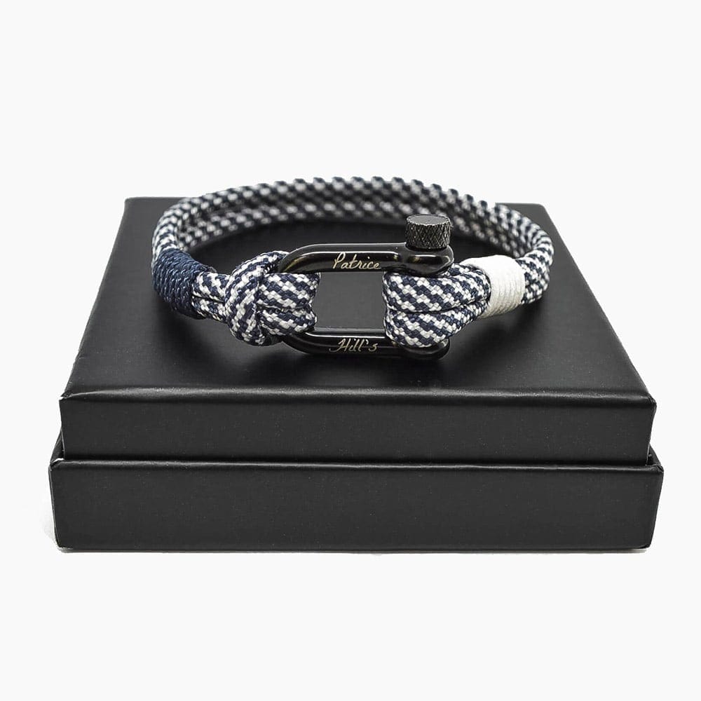 Bracelet mixte bleu marine blanc