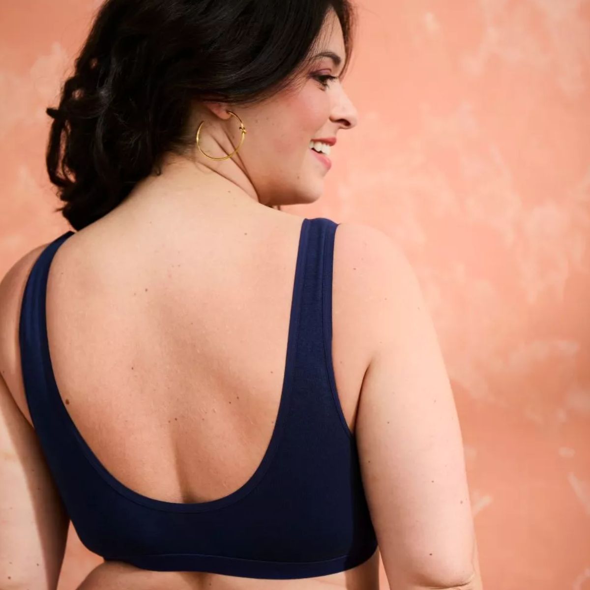 Brassière coton marine à pince