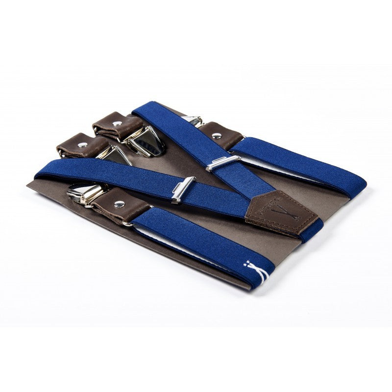 bretelles homme bleu en cuir