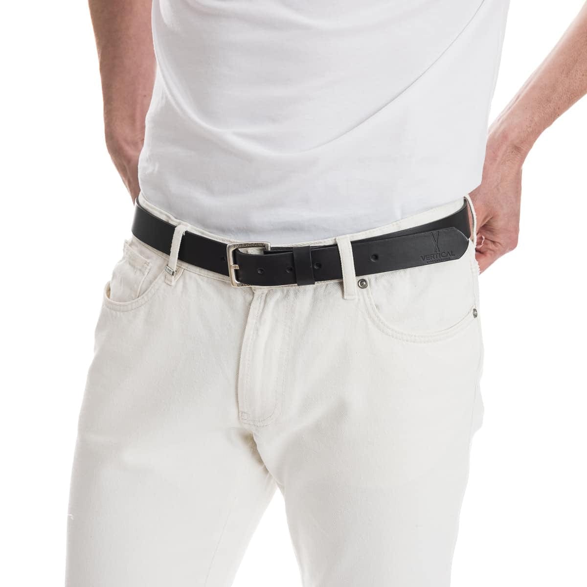 ceinture cuir homme noir large