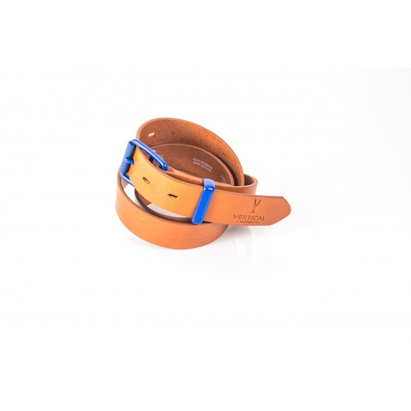 Ceinture cuir Camel homme avec boucle